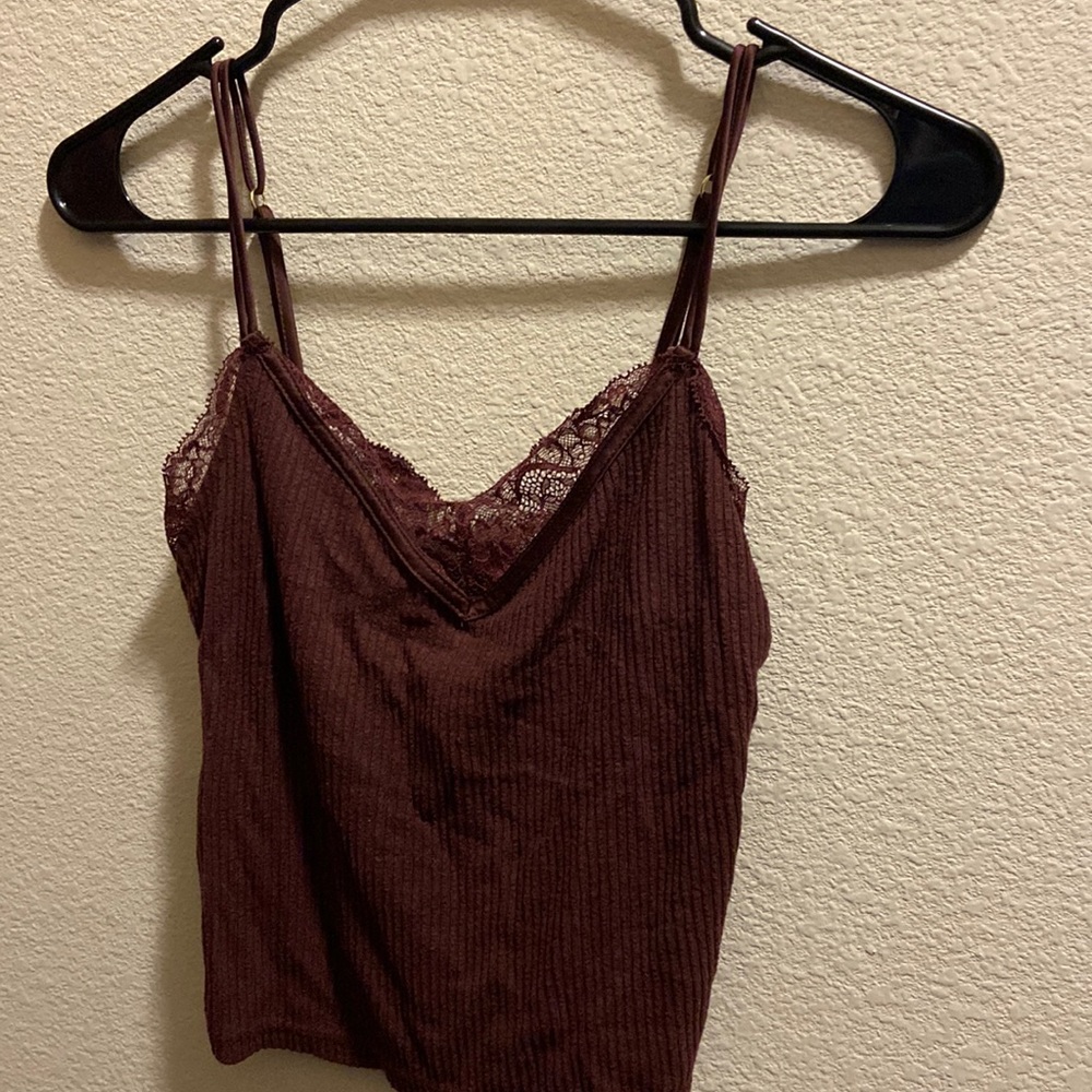 Maroon Lace Top